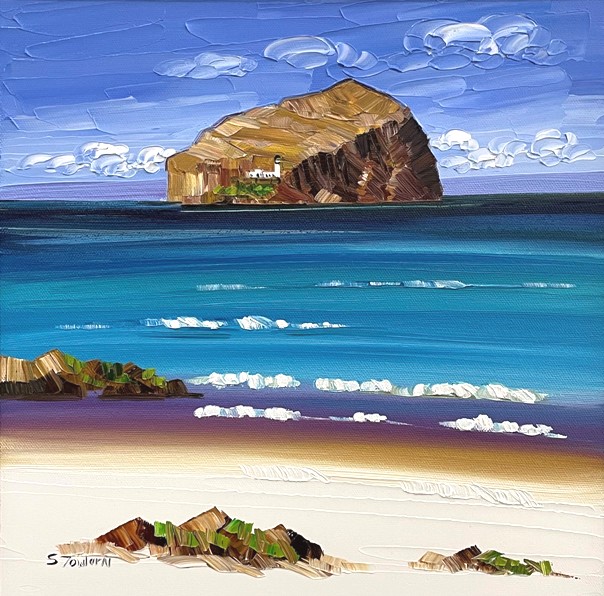 'Bass Rock and Summer Waves' by artist Sheila Fowler